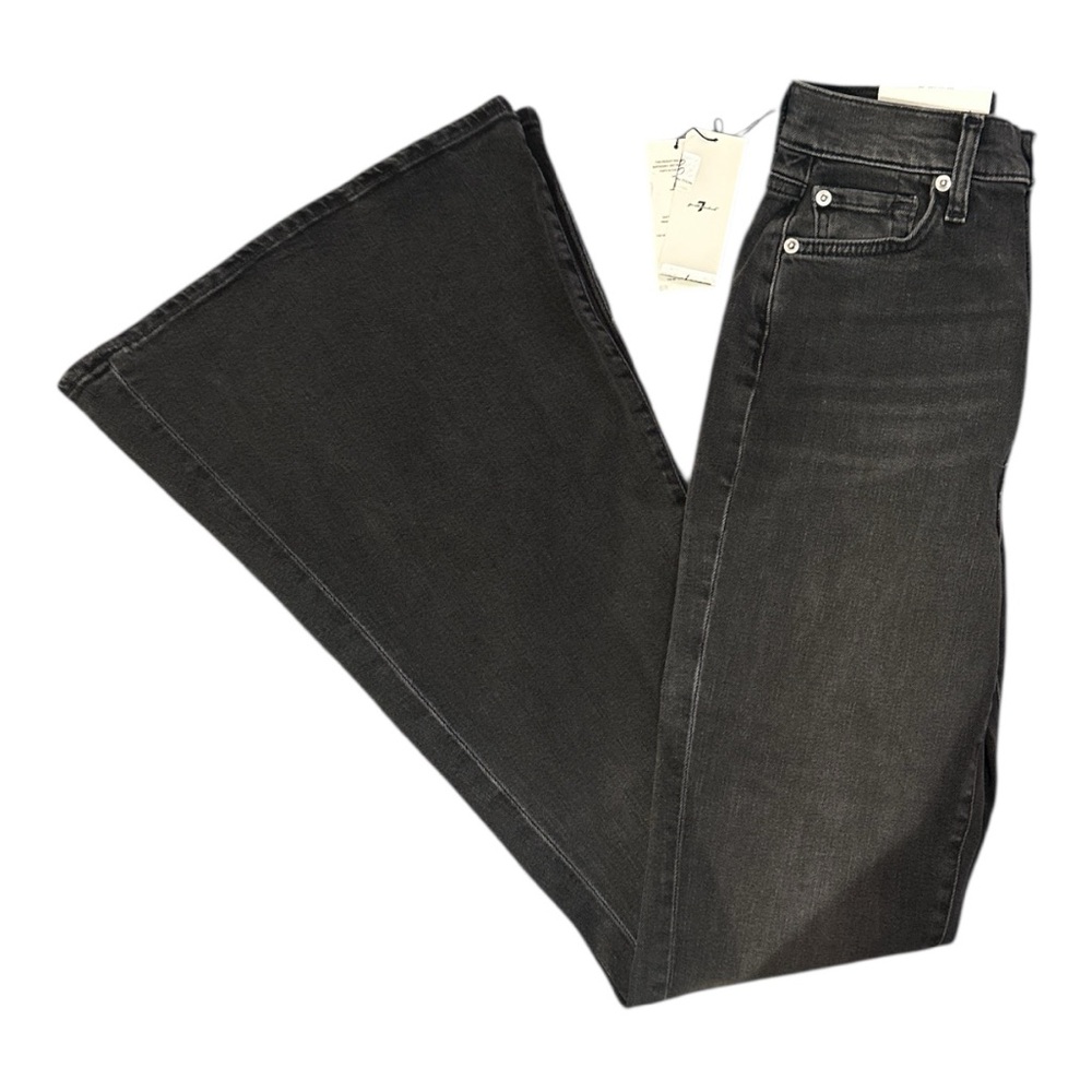 7 For All Mankind NWT Black Flare Jeans - Picture 3 of 8